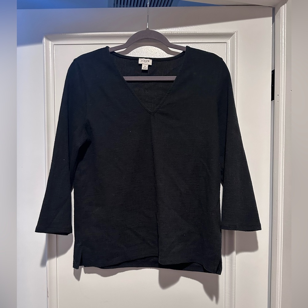 J. Crew Charcoal V-Neck Top
